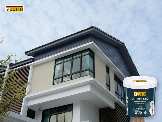 Ảnh bìa: Mặt tiền nhà phố, tường vữa phẳng